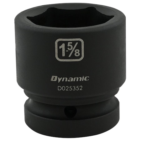 Dynamic 1" Drive Standard Socket, Black Phosphate, Tools 1-5/8" X 1" Drive, 6 Point Standard Length D025352